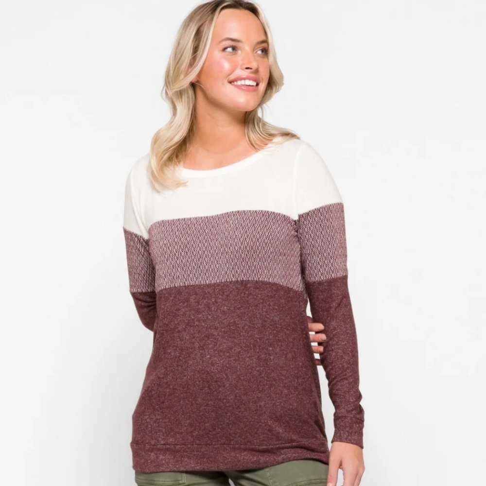 Pink Clover color block sweater